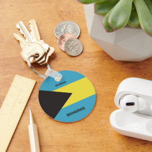 Individuelle Name Bahamas Flag Schlüsselanhänger