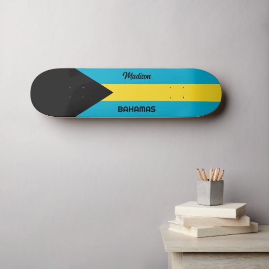 Individuelle Name Bahamas Flag Skateboard (Wandkunst (Horz))