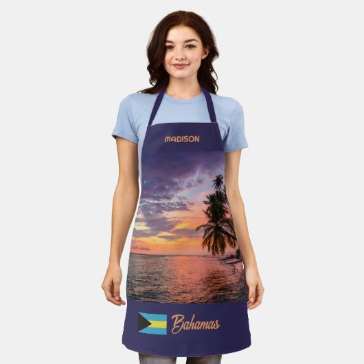 Individuelle Name Bahamas Sunset Schürze (Getragen)