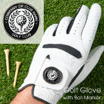 Individuelle Name Ball Marker Black Personalisiert Golfhandschuh<br><div class="desc">Erstelle deinen eigenen Golfhandschuh und Ball Marker! Ein klassisches Design mit einem Siegeskranz, der einen Golfball und Tee umrahmt. Diese bearbeitbare Vorlage kann für einen Golfclub, einen Country Club, einen Firmennamen, einen Teamplayer, einen Golfclub oder einen einzelnen Golfer angepasst werden. Ideal für Feiertage, Firmenveranstaltungen, Wettbewerbe, Turniere und vieles mehr. Druckfarben:...</div>