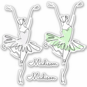 Individuelle Name Ballerina-Aufkleber Aufkleber