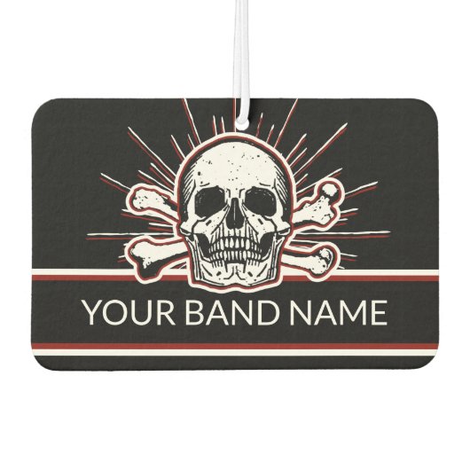Individuelle Name Band Merch Skull Bones Rock & Ro Autolufterfrischer (Vorderseite)