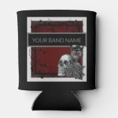 Individuelle Name Band Merch Skull Rose Gothic Roc Dosenkühler (Rückseite)