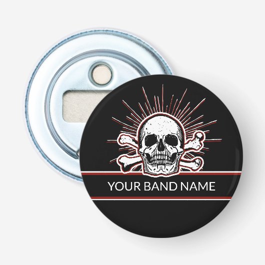 Individuelle Name Band Skull Bones Rock & Roll Pun Flaschenöffner (Vorderseite)