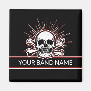 Individuelle Name Band Skull Bones Rock & Roll Pun Magnet