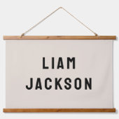 Individuelle Name Banner Personalisiertes Kinderzi Wandteppich Mit Holzrahmen (Vorne)