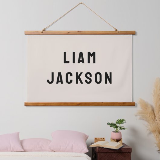 Individuelle Name Banner Personalisiertes Kinderzi Wandteppich Mit Holzrahmen (Schlafzimmer)