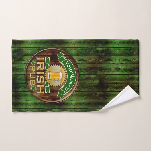 Individuelle Name Bar Irish Pub Sign St Patricks D Handtuch (Handtuch)