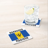 Individuelle Name Barbados Flag Rechteckiger Pappuntersetzer (Vor Ort)