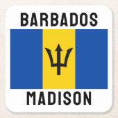 Individuelle Name Barbados Flag Rechteckiger Pappuntersetzer (Vorderseite)