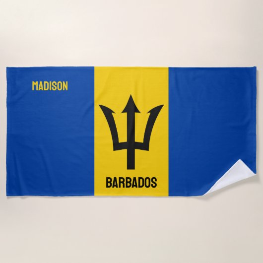 Individuelle Name Barbados Flag Strandtuch (Vorderseite)