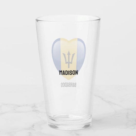 Individuelle Name Barbados Liebe Glas (Rückseite)