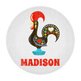 Individuelle Name Barcelos Portuos Rooster Black Schneidebrett