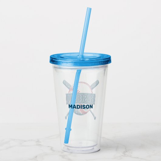 Individuelle Name Baseball Acryltrinkbecher (Rückseite)