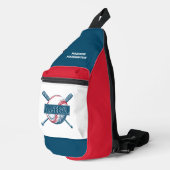 Individuelle Name Baseball Crossbody Bag (Rechte Ecke)