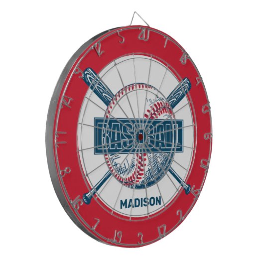Individuelle Name Baseball Dartscheibe (Vorderseite Links)