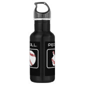 Individuelle Name Baseball Edelstahlflasche (Rückseite)