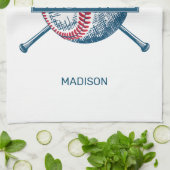 Individuelle Name Baseball Geschirrtuch (Gefaltet)