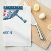 Individuelle Name Baseball Geschirrtuch (Viertel Falte)