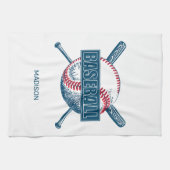 Individuelle Name Baseball Geschirrtuch (Horizontal)