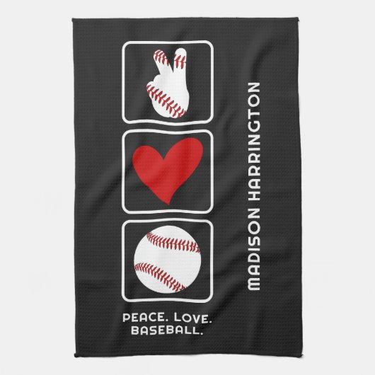 Individuelle Name Baseball Geschirrtuch (Vertikal)