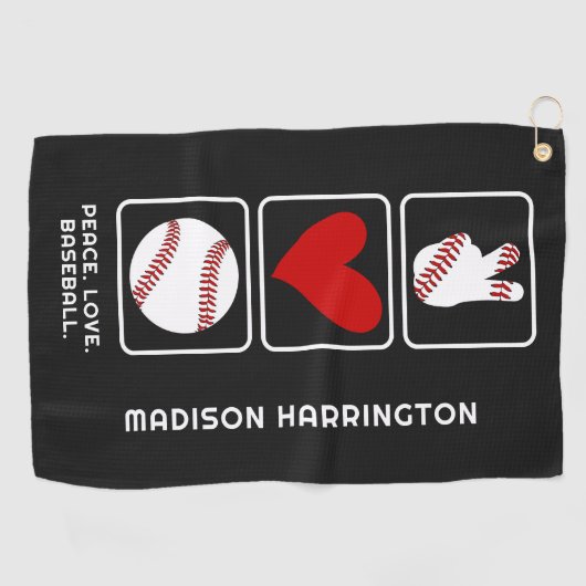 Individuelle Name Baseball Golfhandtuch (Horizontal)