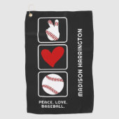 Individuelle Name Baseball Golfhandtuch (Vorderseite)