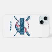 Individuelle Name Baseball iPhone Hülle (Rückseite (Horizontal))