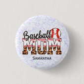 Individuelle Name Baseball Mama | Muttertag Button (Vorderseite)