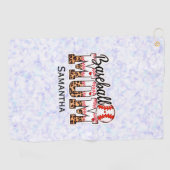 Individuelle Name Baseball Mama | Muttertag Golfhandtuch (Horizontal)