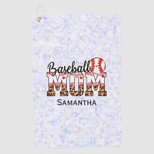 Individuelle Name Baseball Mama | Muttertag Golfhandtuch (Vorderseite)