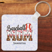 Individuelle Name Baseball Mama | Muttertag Schlüsselanhänger (Rückseite)