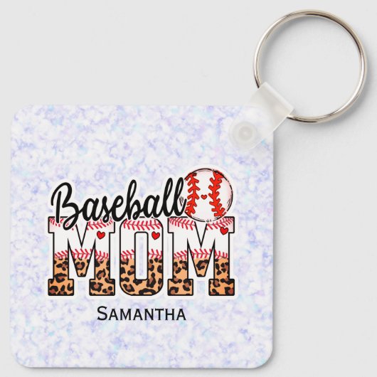 Individuelle Name Baseball Mama | Muttertag Schlüsselanhänger (Rückseite)