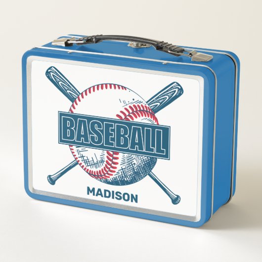 Individuelle Name Baseball Metall Brotdose (Rückseite)