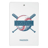 Individuelle Name Baseball Mini Klemmbrett (Rückseite)
