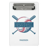 Individuelle Name Baseball Mini Klemmbrett (Vorderseite)