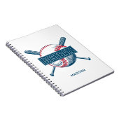 Individuelle Name Baseball Notizblock (Rechte Seite)