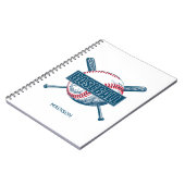 Individuelle Name Baseball Notizblock (Linke Seite)
