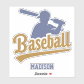 Individuelle Name Baseball Player Aufkleber (Blatt)