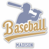 Individuelle Name Baseball Player Aufkleber (Vorderseite)