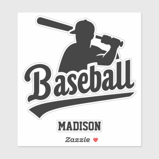 Individuelle Name Baseball Player Aufkleber (Blatt)