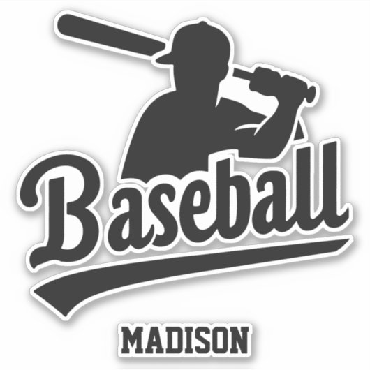 Individuelle Name Baseball Player Aufkleber (Vorderseite)