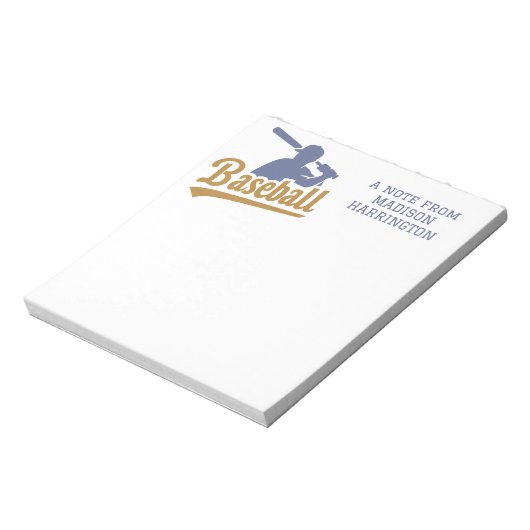 Individuelle Name Baseball Player Notizblock (Rotiert)