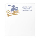 Individuelle Name Baseball Player Notizblock (Vorderseite)