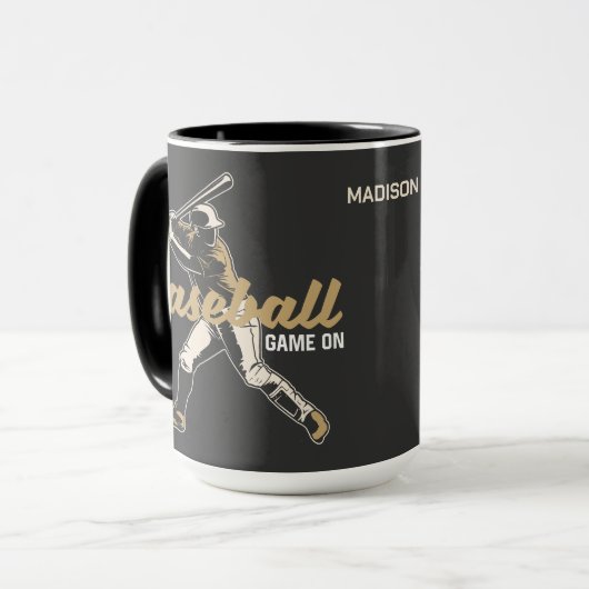 Individuelle Name Baseball Player Tasse (Vorderseite Links)