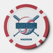 Individuelle Name Baseball Pokerchips (Rückseite)