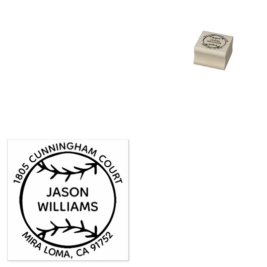 Individuelle Name Baseball Rücksendeadresse Briefm Gummistempel (Stempel)