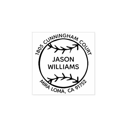 Individuelle Name Baseball Rücksendeadresse Briefm Gummistempel (Prägung)