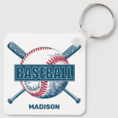Individuelle Name Baseball Schlüsselanhänger (Rückseite)