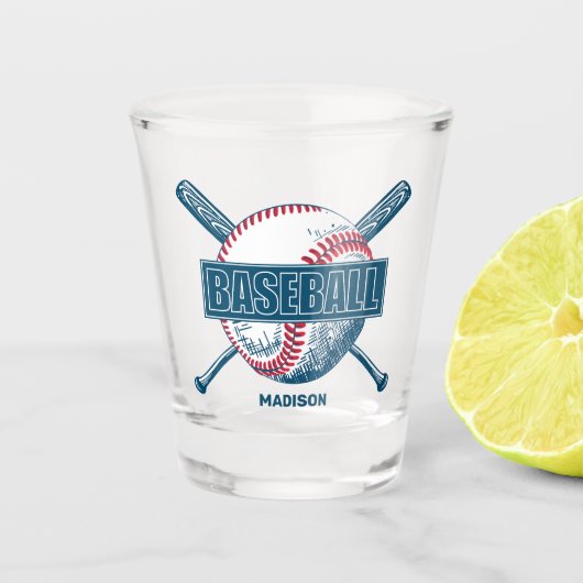 Individuelle Name Baseball Schnapsglas (Vorderseite)